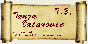 Tanja Batanović vizit kartica
